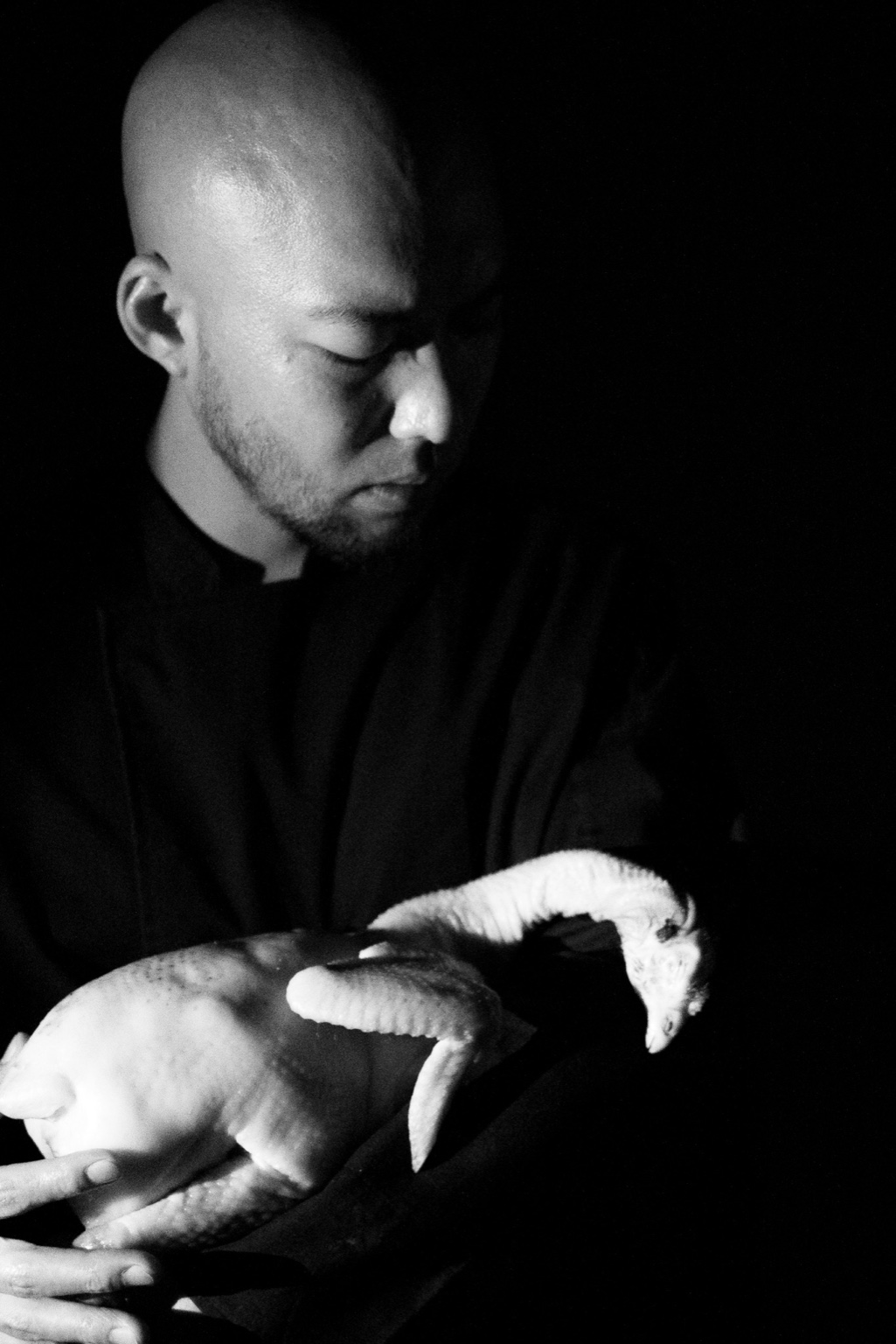 Chef with chicken